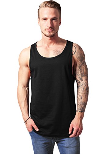 Urban Classics Jersey Big Tank Top Camisa, Negro (Black), M para Hombre