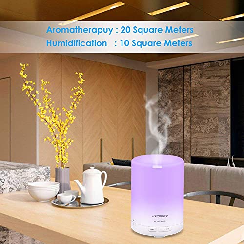 URPOWER 2Da Generación 300Ml Aroma Esencial Difusor De Aceite Ultrasónico Humidificador De Aire 7 Colores Llevó La Luz Y 4 Configuración De Temporizador