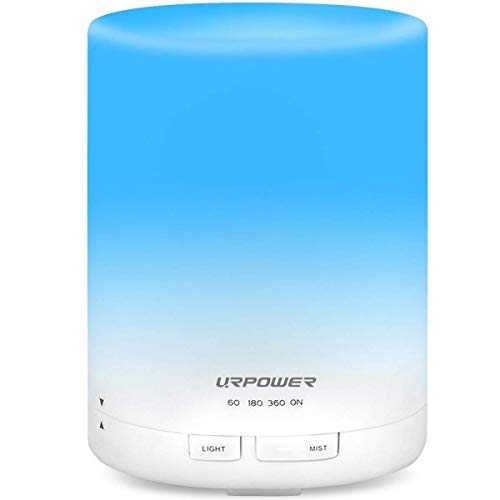 URPOWER 2Da Generación 300Ml Aroma Esencial Difusor De Aceite Ultrasónico Humidificador De Aire 7 Colores Llevó La Luz Y 4 Configuración De Temporizador