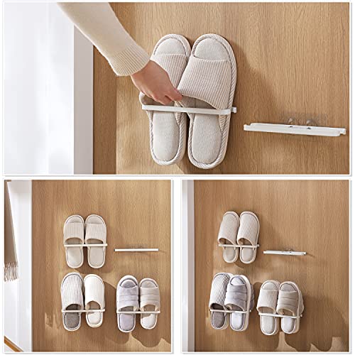 Utapossin Zapatero de Pared, Zapatillas Estante, Estante de Almacenamiento de Zapatillas Autoadhesivas No Perforadas, Suspensión de Zapatos para el Hogar(Sin Perforaciones) (Blanco)