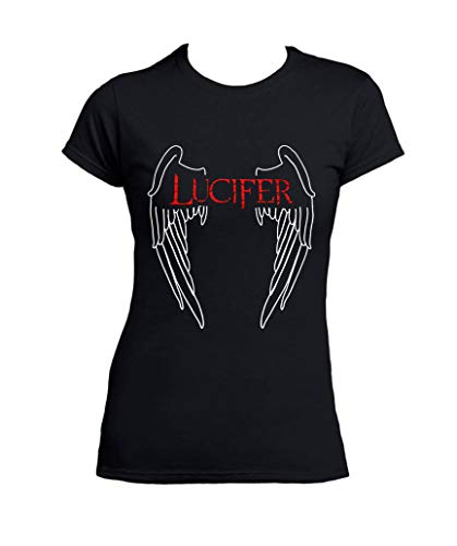 UZ Design Camiseta Lucifer Morningstar Fan Art Mujer Chica Niña Serie TV, Mujer - S