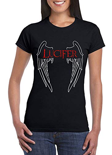 UZ Design Camiseta Lucifer Morningstar Fan Art Mujer Chica Niña Serie TV, Mujer - S