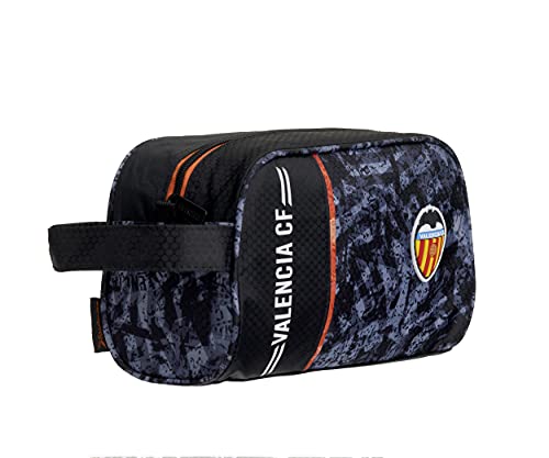 Valencia CF Neceser – 1 Bolsillo Cremallera Simple Asa para Transporte – Medidas 25x15,5x11 cm Color Negro