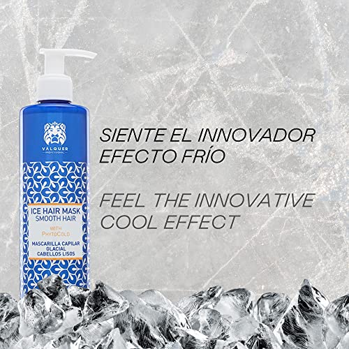 Válquer Profesional Ice Hair Mask. Mascarilla Capilar efecto hielo 0% volumen. Cabellos lisos Sin siliconas, sin sal, sin parabenos y sin sulfatos.Cabellos lisos. Vegano - 300 ml