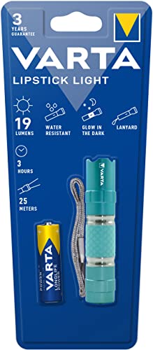 VARTA 0.5 Watt LED Lipstick Light incl. 1 pila High Energy AA, linterna en forma de pintalabios, linterna de bolsillo, linterna para el llavero, linterna para bolsos, mochilas