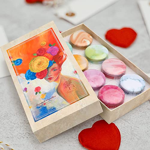 Velas Perfumadas, Regalo para Mujer Juego de 8 Piezas, Alivio del Estrés y Uso Diario, Cera de Soja con Aceite Esencial de Aromaterapia Relajante para Cumpleaños, Día de San Valentín, Navidad