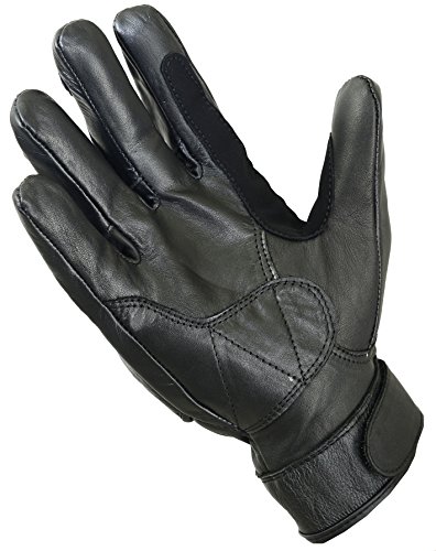 Verano Corto Guantes Cuero Motocicleta Cuero Verdadero, Medio