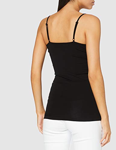 Vero Moda NOS Damen Top VMMAXI MY SOFT V SINGLET NOOS, Schwarz (Black), 38 (Herstellergröße: M)