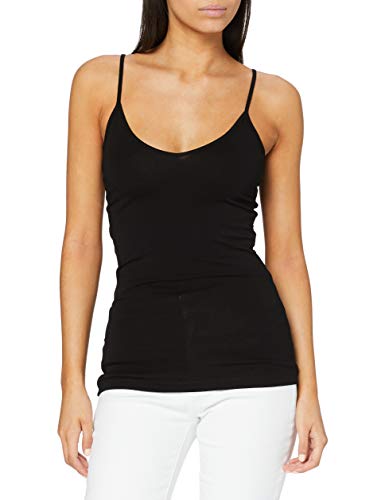 Vero Moda NOS Damen Top VMMAXI MY SOFT V SINGLET NOOS, Schwarz (Black), 38 (Herstellergröße: M)