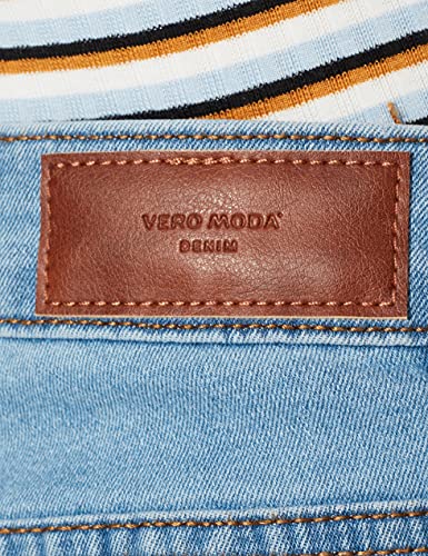 Vero Moda NOS Vmhot Seven NW Dnm Fold Shorts Mix Noos Pantalones Cortos para Mujer , Azul (Light Blue Denim Light Blue Denim) , 40 (Talla del fabricante: Medium)