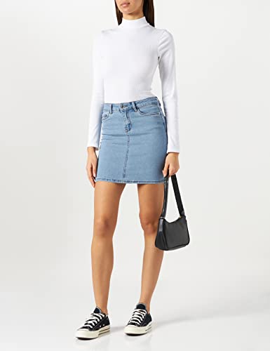 Vero Moda Vmhot Seven Mr Short Skirt Dnm Mix Noos Falda, Hellblau, M para Mujer