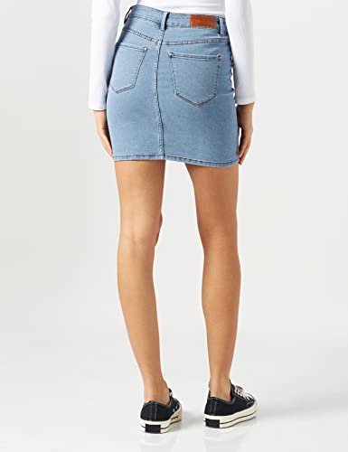 Vero Moda Vmhot Seven Mr Short Skirt Dnm Mix Noos Falda, Hellblau, M para Mujer