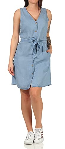 Vero Moda Vmviviana SL Short Dress Ga Noos Vestido, Mezclilla De Color Azul Claro, S para Mujer