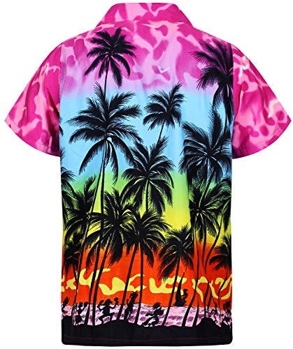 V.H.O. Funky Camisa Hawaiana, Beach, Eclectic Pink, L