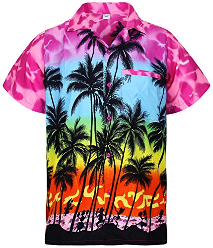 V.H.O. Funky Camisa Hawaiana, Beach, Eclectic Pink, L