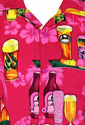 V.H.O. Funky Camisa Hawaiana, Beerbottle, Rosa, L