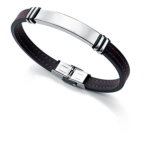 Viceroy Pulsera para hombre Fashion de acero inoxidable y caucho, 21,5 cm - 6343P09017