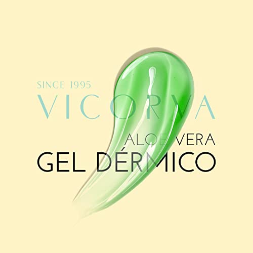 VICORVA GEL DÉRMICO ALOE VERA | Rápida absorción - Para todo tipo de pieles | Tacto seco absorción | Regenerante Natural - Hidratante y calmante | Vegano – Ingredientes naturales vegetales | 250ml