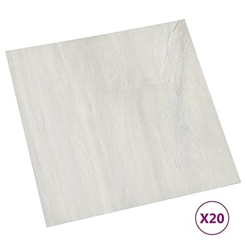 vidaXL 20x Tarimas Autoadhesivas Lama Baldosa Azulejo Suelo Salón Sala de Estar Dormitorio Antideslizantes Impermeables PVC 1,86 m² Crema