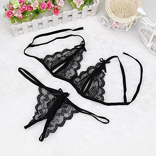 Vinesand Mujer 2 Piezas Conjunto De Pijama Sexy Transparente Babydoll Regalos para Hombre Joven Faldas Sexy Mujer Sostenes De Mujer Sexy Rituals Set De Regalo Mujer