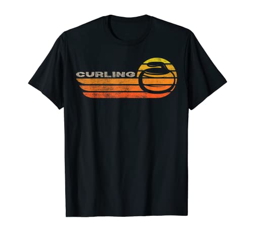 Vintage Curling Retro Curling Stone para Deporte Curling Player Camiseta