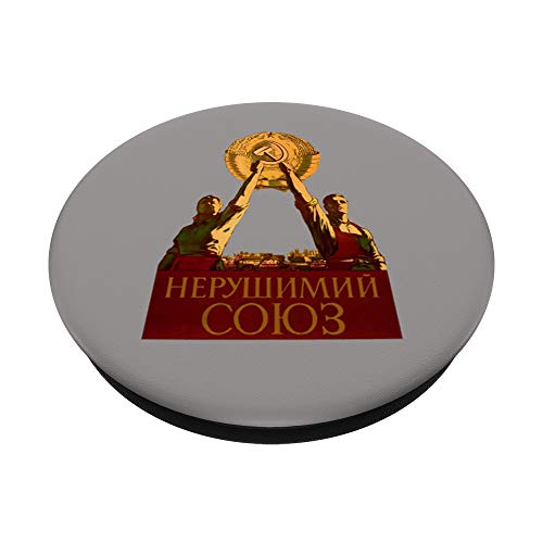 Vintage Soviética Rusia URSS Space Retro Atrapado Poster PopSockets PopGrip Intercambiable