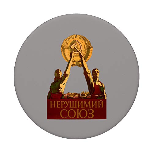 Vintage Soviética Rusia URSS Space Retro Atrapado Poster PopSockets PopGrip Intercambiable