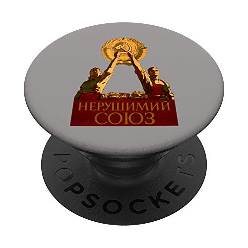 Vintage Soviética Rusia URSS Space Retro Atrapado Poster PopSockets PopGrip Intercambiable