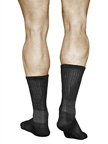 vitsocks Calcetines Puño Ancho Diabéticos Hombre, 12% Plata Antibacterianos Pies Sensibles, negro, 44-46