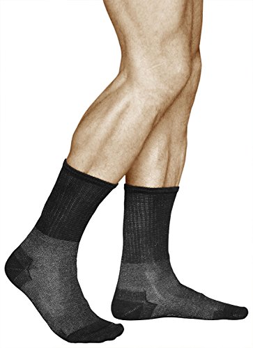 vitsocks Calcetines Puño Ancho Diabéticos Hombre, 12% Plata Antibacterianos Pies Sensibles, negro, 44-46