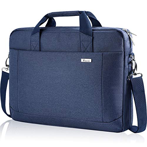 Voova 14 15 15.6 Maletín Funda para Ordenador Portátil Impermeable Bandolera para Netbooks,Expandible 30% Bolso Mensajero con Correa Extraíble Compatible con Macbook/Chromebook, Hombres/Mujeres,Azul