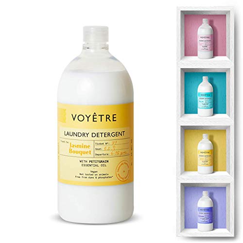 Voyetre Detergente Líquido concentrado para lavadora – Natural, vegano, fórmula biodegradable [1L – 28 lavados] (Jasmine Bouquet)