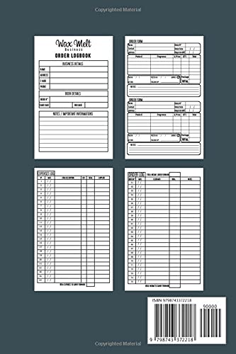 Wax Melt Order book: Daily Sales Order Log Book For Online businesses To keep Track And Record Costumers Orders , Purchase Order Log For Home Based ... & DATA Keepsake and expenses tracker.