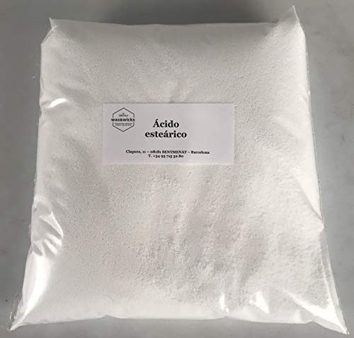 Wax&Wicks - Cera para velas - Ácido esteárico en polvo - De 0,5 Kg hasta 25 Kg (0,5 Kg)