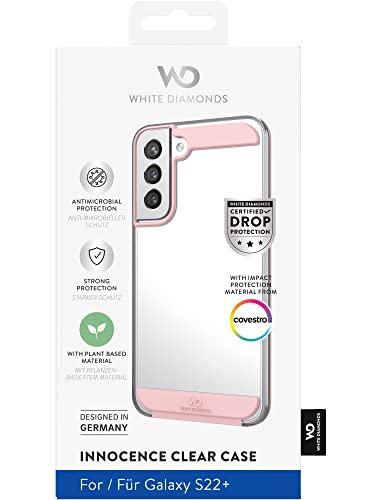 White Diamonds - Funda para teléfono móvil Innocence Case Clear Compatible con Samsung Galaxy S22 Plus 5G I Transparente, Funda con Detalles (Oro Rosa)