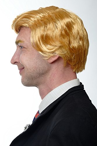 WIG ME UP- TL-001 Peluca Hombre Carnaval Halloween Presidente telenovela Rubio Dorado