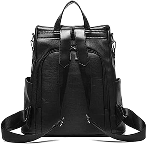 Wishliker Bolso Mochila Cuero Antirrobo Mochilas Tipo Casual para Mujer, Negro