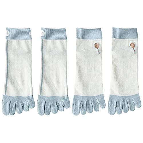 WLBQ Five Finger Socks Women's Middle Tube Socks Boat Socks Pure Cotton Bottom Toe Socks,[4 Pairs of Packs],【One Size】