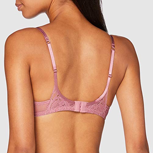 Women's Secret Sujetador push-up de encaje y estructura rosa ,80B para Mujer