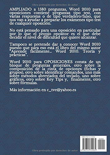 WORD 2010 para OPOSICIONES: + 1.255 preguntas tipo TEST