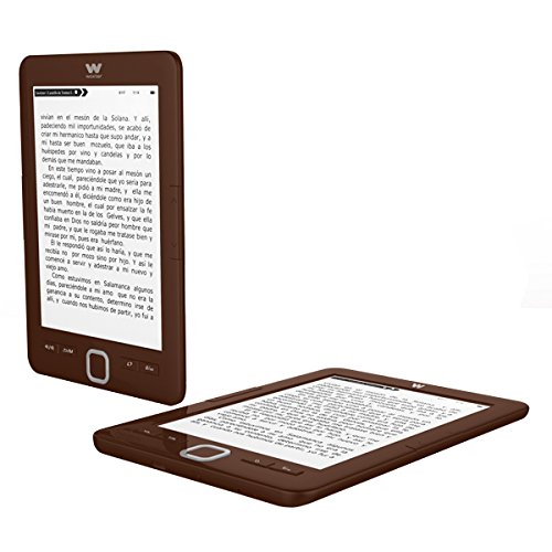 Woxter E-Book Scriba 195 Chocolate - Lector de libros electrónicos 6" (1024x758, E-Ink Pearl pantalla más blanca, EPUB, PDF) Micro SD, Guarda más de 4000 libros, Textura engomada, color chocolate