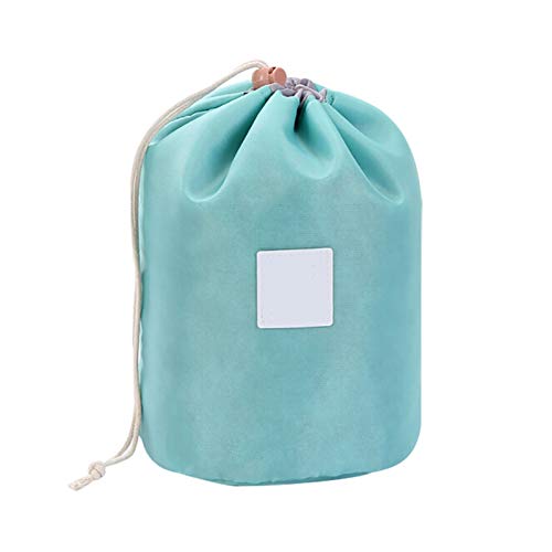 WUCHENG Moda Redondo Bolsa de Maquillaje Barril Travel Cosmética Sorteo Lavado Maquillaje Organizador Almacenamiento Bolso de Aseo Bolso de tocador (Color : Green)