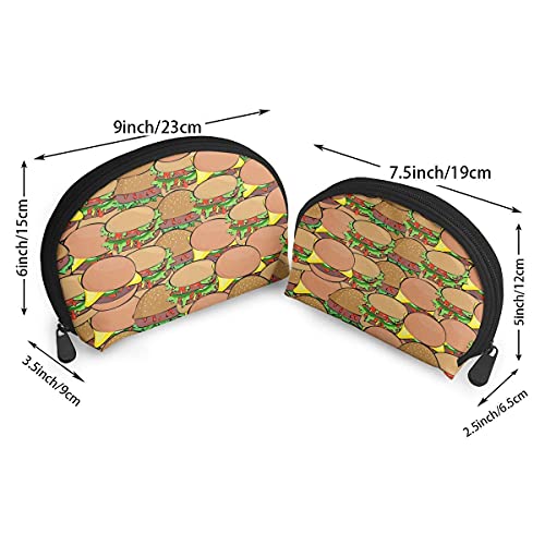 XCNGG Bolsa de almacenamiento Hamburguesa linda Gráficos sin costuras Bolso de maquillaje de viaje portátil Bolsas de almacenamiento organizadoras de artículos de tocador impermeables