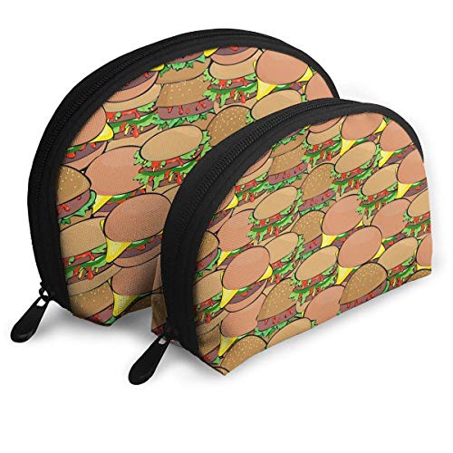 XCNGG Bolsa de almacenamiento Hamburguesa linda Gráficos sin costuras Bolso de maquillaje de viaje portátil Bolsas de almacenamiento organizadoras de artículos de tocador impermeables