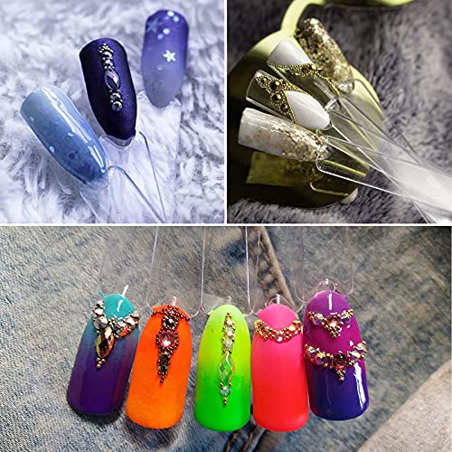 XINTON 100pcs Uñas Falsa Muestras Mostrador de Esmaltes de Uñas Expositor Esmaltes de Uñas Exhibidor de Uñas Postizas para Pintar Uñas Practicas Arte de Uñas Tips (transparente)