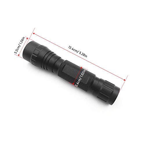 XLENTGEN Linterna Ultravioleta, 365nm Linterna UV de Luz Negra con Lente de Filtro - Detector UV Portátil para Detección de Orina/Hongos de Mascotas, Detección de Camping (Baterias Incluidas)