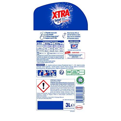 XTRA Fraîcheur - Lessive Liquide Universelle - 60 Lavages (3L)