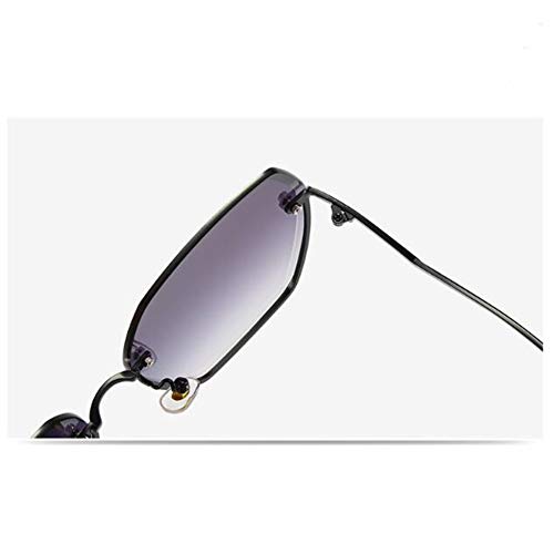 Xyl Gafas de Sol, Muchacha, Caja Grande Que Cubre su Cara, Gafas de Sol sin Montura Corte, gradiente de Marco Negro Gris Serie