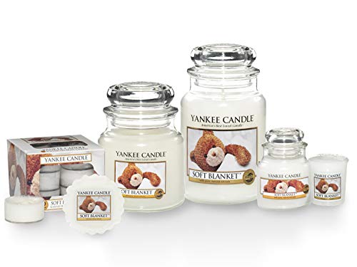 Yankee Candle 1205398 - Vela pequeña aromática en tarro a manta suave, color blanco