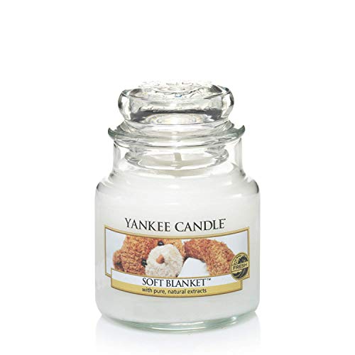 Yankee Candle 1205398 - Vela pequeña aromática en tarro a manta suave, color blanco